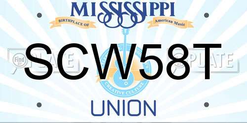 SCW58T Mississippi License Plate