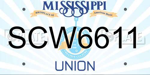 SCW6611 Mississippi License Plate