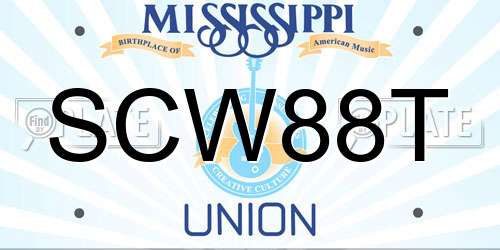 SCW88T Mississippi License Plate