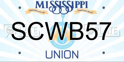 SCWB57 Mississippi License Plate
