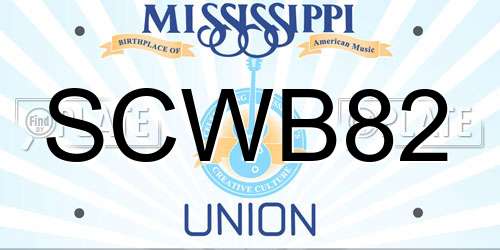 SCWB82 Mississippi License Plate