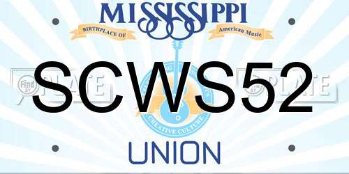 SCWS52 Mississippi License Plate