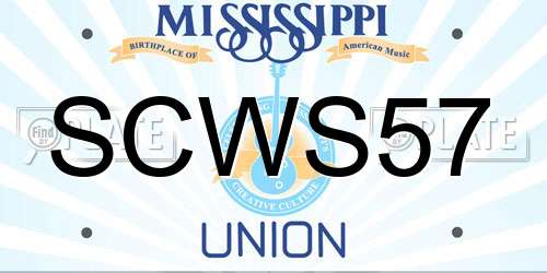 SCWS57 Mississippi License Plate