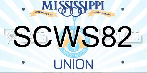 SCWS82 Mississippi License Plate