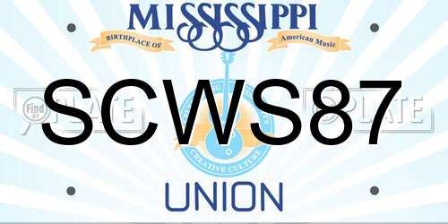 SCWS87 Mississippi License Plate