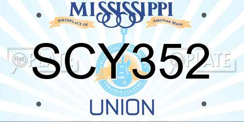 SCY352 Mississippi License Plate