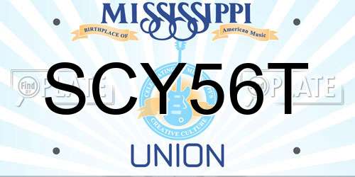 SCY56T Mississippi License Plate