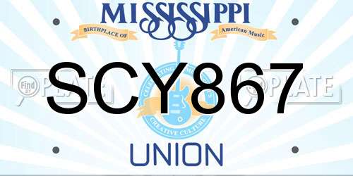 SCY867 Mississippi License Plate