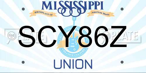 SCY86Z Mississippi License Plate