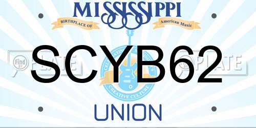 SCYB62 Mississippi License Plate