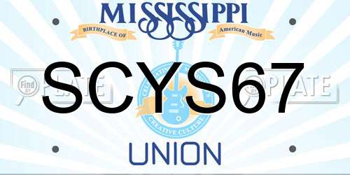 SCYS67 Mississippi License Plate