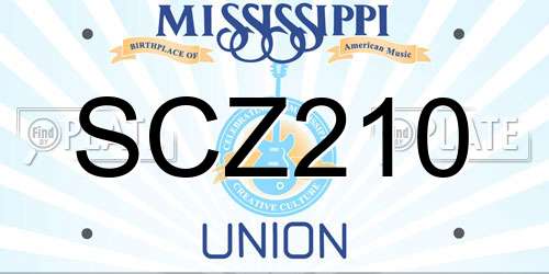 SCZ210 Mississippi License Plate