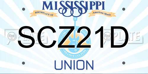 SCZ21D Mississippi License Plate