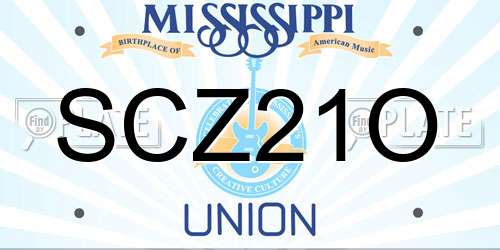 SCZ21O Mississippi License Plate