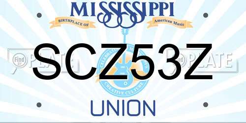 SCZ53Z Mississippi License Plate