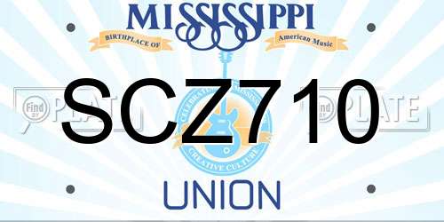 SCZ710 Mississippi License Plate