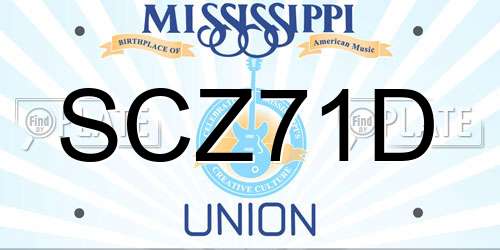 SCZ71D Mississippi License Plate
