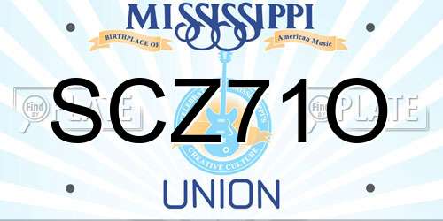 SCZ71O Mississippi License Plate