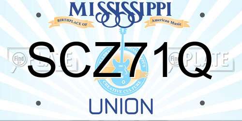 SCZ71Q Mississippi License Plate