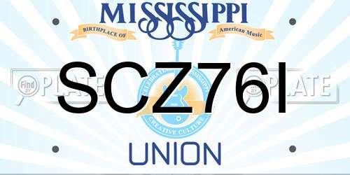 SCZ76I Mississippi License Plate