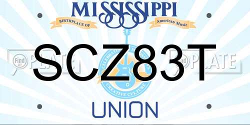SCZ83T Mississippi License Plate