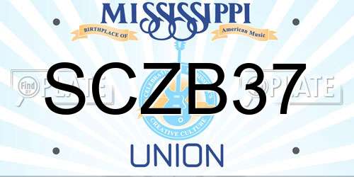 SCZB37 Mississippi License Plate