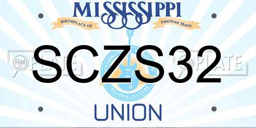 SCZS32 Mississippi License Plate