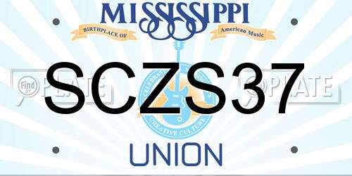SCZS37 Mississippi License Plate