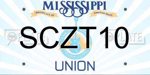 SCZT10 Mississippi License Plate