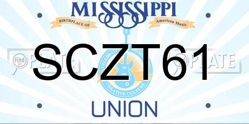 SCZT61 Mississippi License Plate