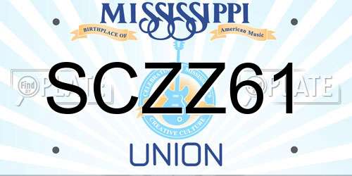 SCZZ61 Mississippi License Plate