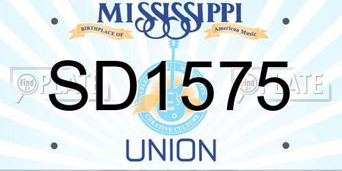 SD1575 Mississippi License Plate