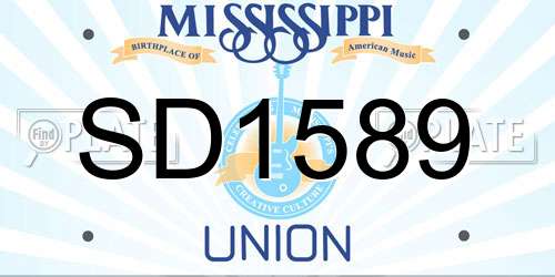 SD1589 Mississippi License Plate