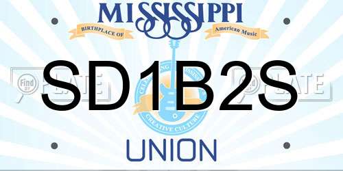 SD1B2S Mississippi License Plate