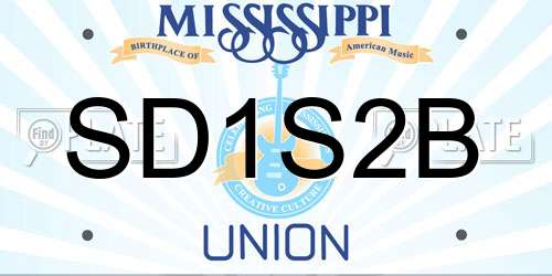 SD1S2B Mississippi License Plate