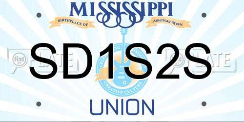 SD1S2S Mississippi License Plate