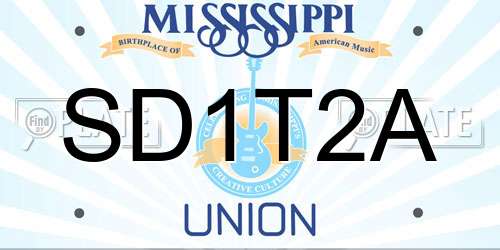 SD1T2A Mississippi License Plate