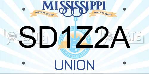 SD1Z2A Mississippi License Plate