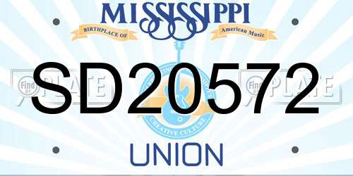 SD20572 Mississippi License Plate
