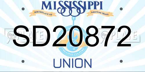 SD20872 Mississippi License Plate