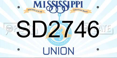 SD2746 Mississippi License Plate