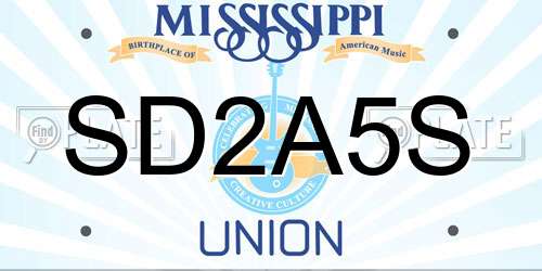 SD2A5S Mississippi License Plate