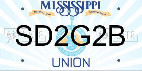 SD2G2B Mississippi License Plate