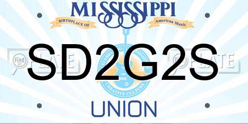 SD2G2S Mississippi License Plate
