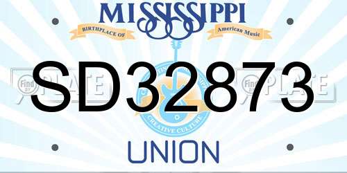 SD32873 Mississippi License Plate