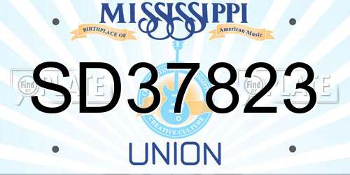 SD37823 Mississippi License Plate