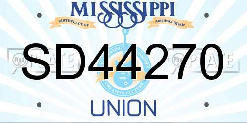 SD44270 Mississippi License Plate