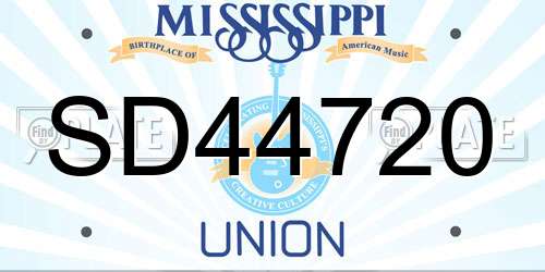 SD44720 Mississippi License Plate