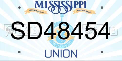 SD48454 Mississippi License Plate