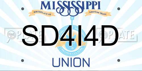 SD4I4D Mississippi License Plate
